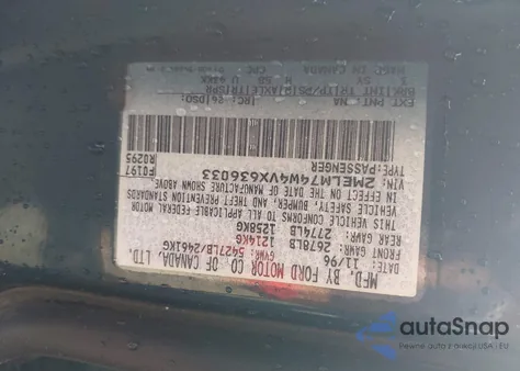 1997 Mercury Grand Marquis Gs из США, поврежденный, VIN 2MELM74W4VX636033